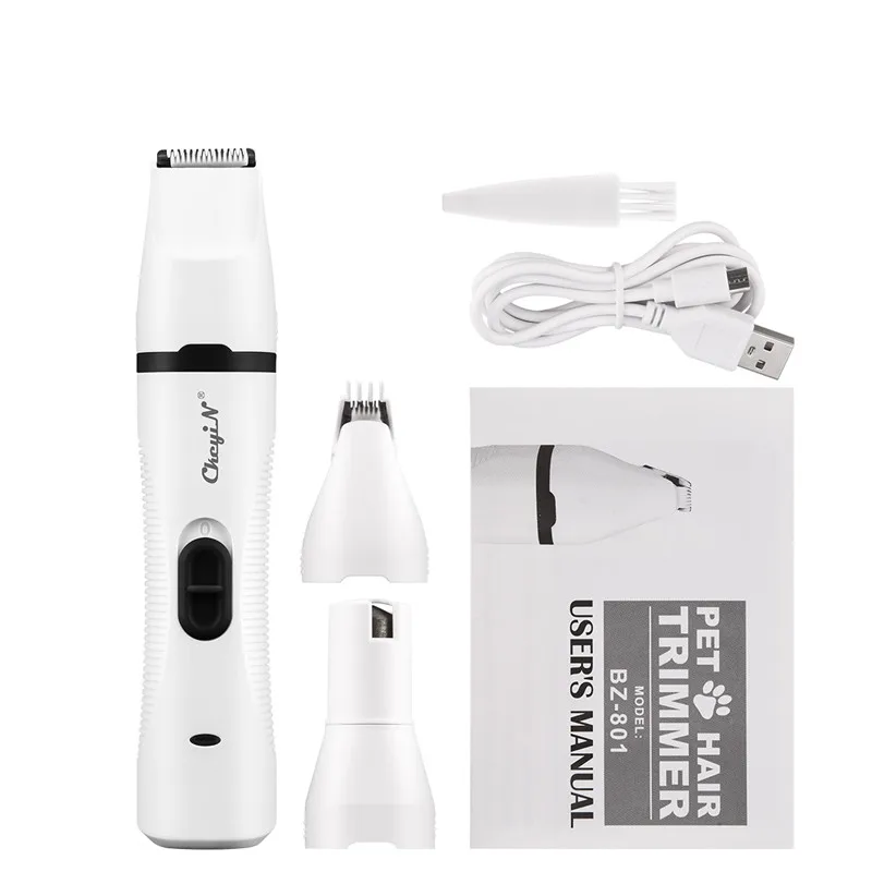 

Ckeyin Electric Pet Dog Hair Trimmer Usb Rechargeable 3 In 1 Pet Hair Clipper for Cat Dog Rabbit Hair Removal Cutting Machine