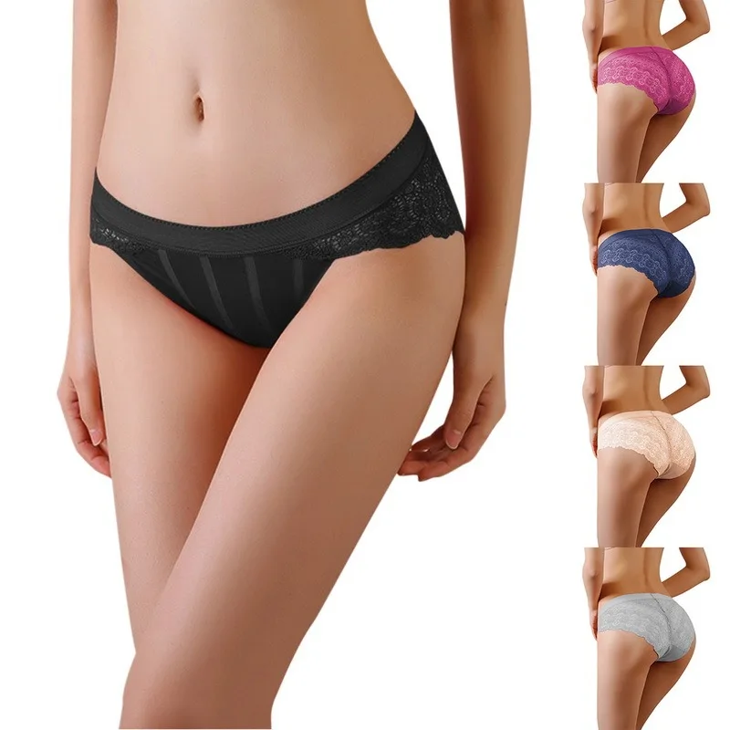 

Solid Laciness Briefs For Women Breathable Ice silk Women's Underwear Panties Intimates Lingerie Female Sexy Knickers
