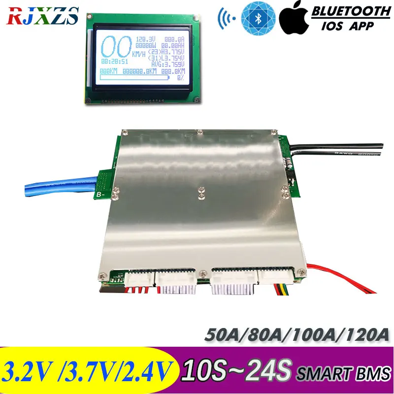 10S до 24S 50A/80A/100A120A большой Lifepo4 литий-ионный смарт BMS pcm с android Bluetooth приложение Смарт BMS с программным обеспечением(приложение) монитор