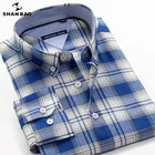 SHAN BAO осень брендовые солнцезащитные очки в классическом стиле, 100% хлопок рубашка в клетку, деловые, повседневные, размера плюс Мужская рубашка с длинными рукавами распродажа
