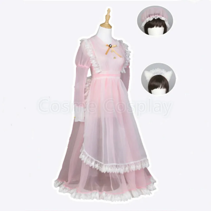 Cos прозрачный кружевной горячее традиционное платье с передником для горничной