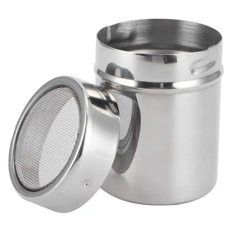

Stainless Steel Coffee Powder Shaker Cocoa Powder Dredger Kitchen Utensils 0.5mm Hole Diameter Kitchen Supplies