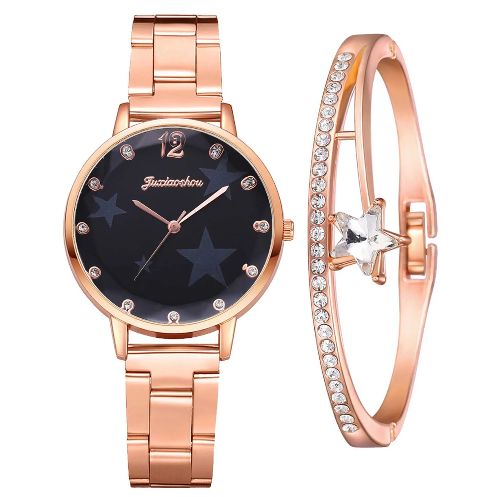 

2pcs/set Women Watches Bracelet Set Square Dial Rose Gold Magnet Watch Dress Ladies Bracelet Wrist Watches Luxury Quartz Clock