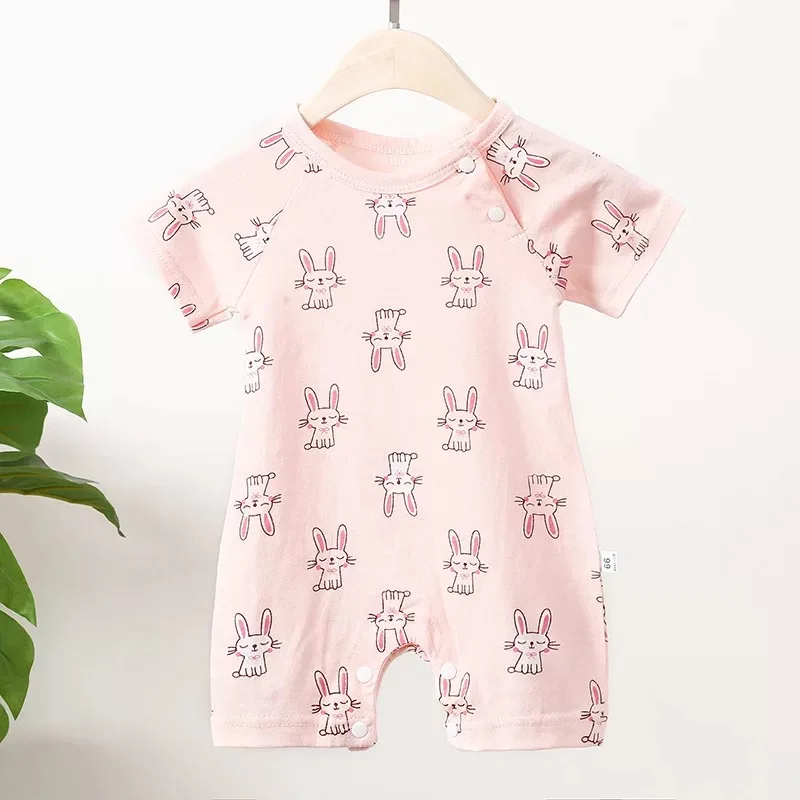 Детская одежда летняя из чистого хлопка для новорожденных мальчиков и девочек