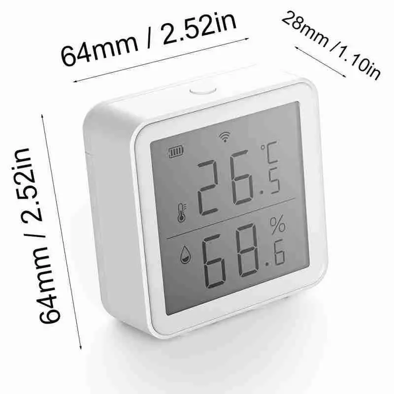 Wifi Temperature And Humidity Sensor Indoor Hygrometer Thermometer Support for Alexa Google Home Smart Life S0T6 | Безопасность и