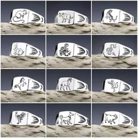 mifeiya zodiac white copper opening rings for men engagement party wedding jewelry adjustable animals ring accessories