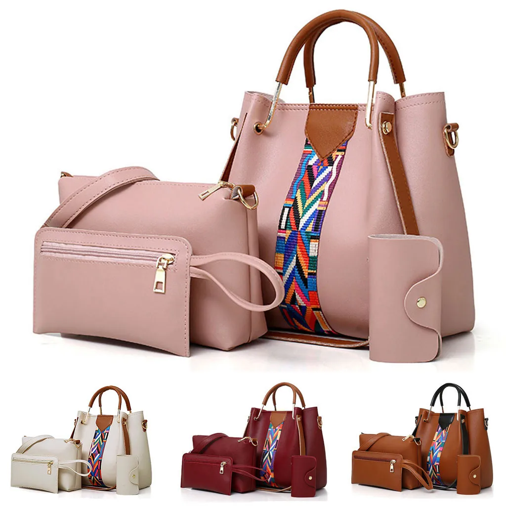 

Luxury 4pcs/set Ladies Handbags And Wallets Large Capacity Ladies Pu Leather Shoulder Bag Autumn Retro Bag