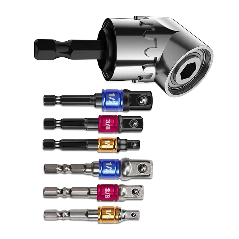 Hexagon to Square Drill Socket Adapters Pneumatic Screwdriver 1/2 3/8 1/4 Inch Extension Rotary Tool Accessory Bar Set | Инструменты