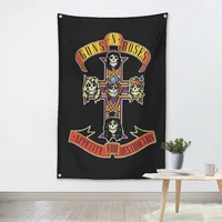 rock band heavy metal music posters retro loft cloth art flag banner wall hanging tapestry bedroom dormitory home decoration d4