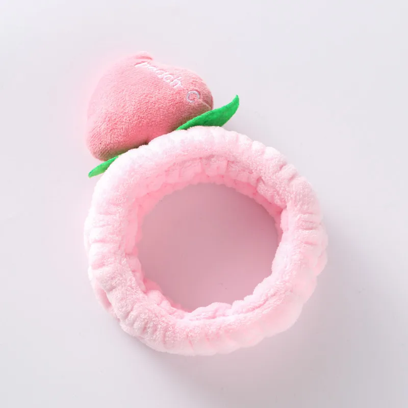 pink Каваи персиковая повязка на голову корейский стиль мыть лицо Bathe Йога макияж для волос держатель повязка для волос для девочек мягкая Коралловая Флисовая Повязка подарки - Цвет: pink