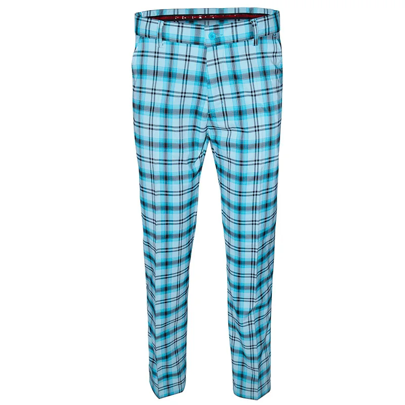 05 Мужская одежда для гольфа, спортивные штаны, Vete men ts De Golf Pour Hommes, Брендовые мужские британские повседневные штаны, уличные шаровые штаны, тонкие клетчатые брюки - Цвет: 05