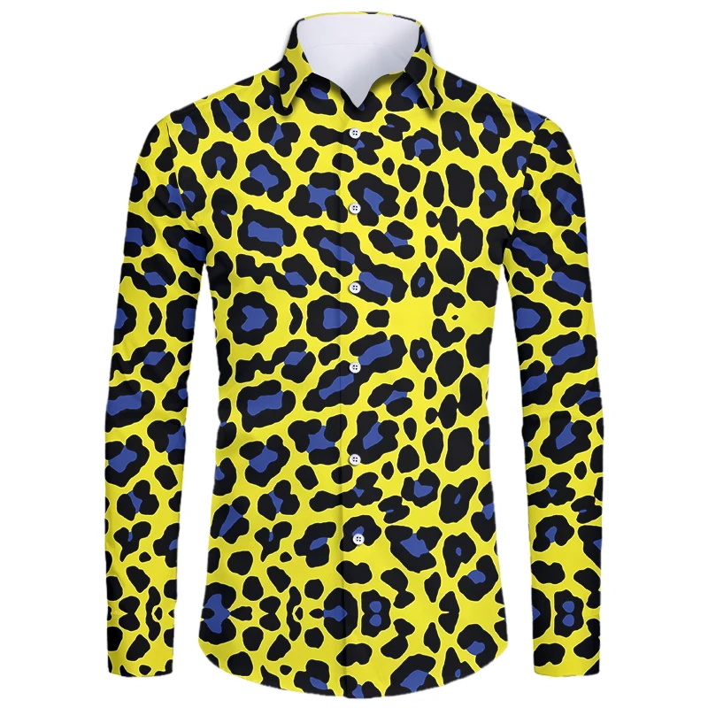 

IFPD EU Size Long Sleeve Shirt Men/Women Hot 3D Printed Leopard Spot Funny Plus Size Tops Summer Casual Animal Shirts Drop Ship