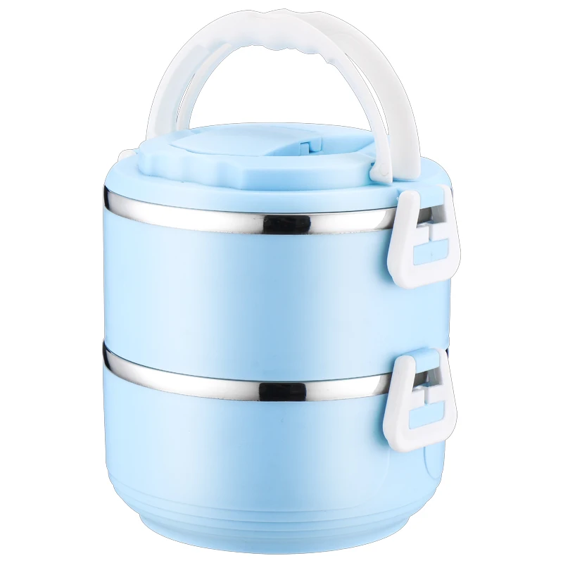 

Microwave Stainless Steel Thermal Lunch Box Layers Sealed Grid Hidden Hand Tableware Students School Adult Lunch Box