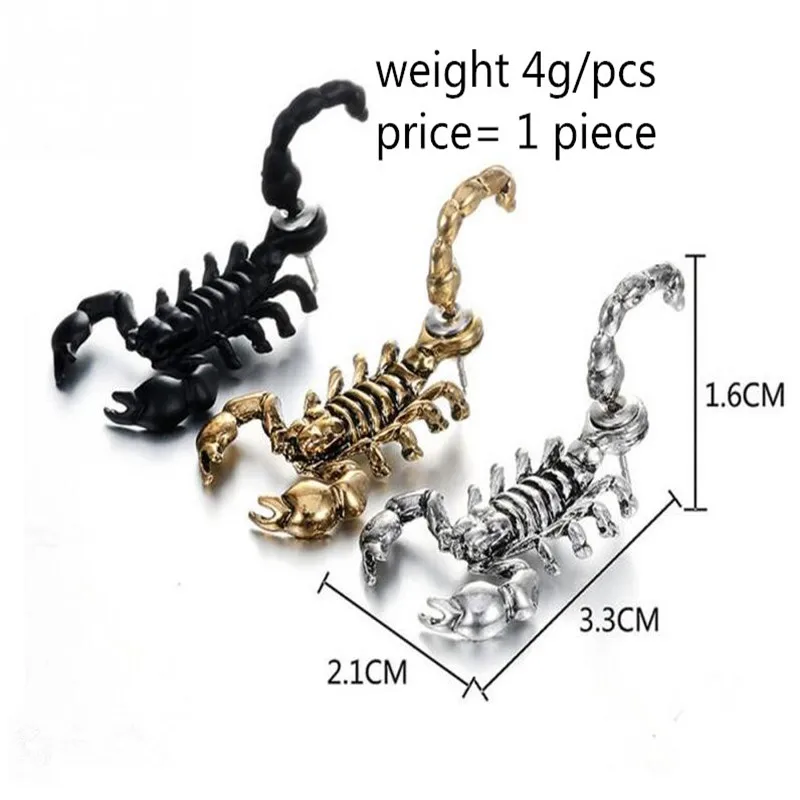 1 шт. модные подарки унисекс новые серьги для пирсинга скорпиона 3D мужчин и женщин