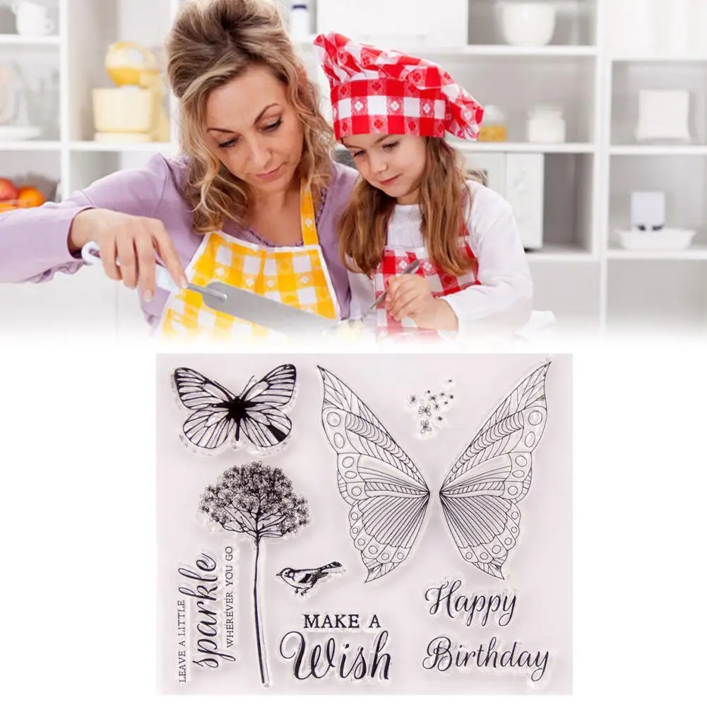 

Butterfly Clear Stamp 2021 Rubber Transparent Silicone Seal Crafts Photo Scrapbooking Decorative Album For DIY Stamp N4Y7