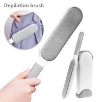 double sided pet hair remover brush dog cat fur fluff tool with self cleaning base reusable lint brush for clothes carpet seat