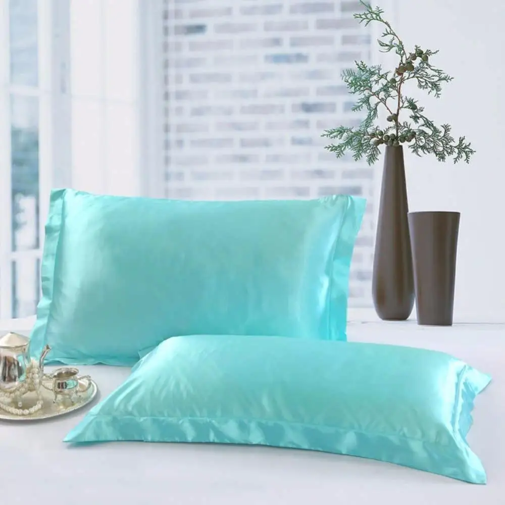 

(30)1/2 Pcs/Set New Standard Size Polyester Satin Pillowcase ,100% Imitation Silk Solid Color Soft Comfortable Pillow Cover