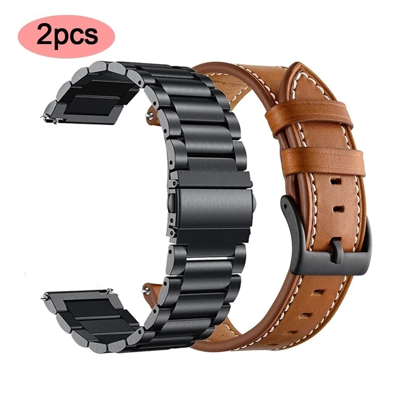 

Ремешок для часов Samsung galaxy Watch 46 мм, браслет из натуральной кожи, стальной браслет для наручных часов Gear S3 Frontier & Classic, 22 мм