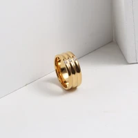 pvd gold 3 dainty zirconia cambered ring for women stainless steel rings drop shipping