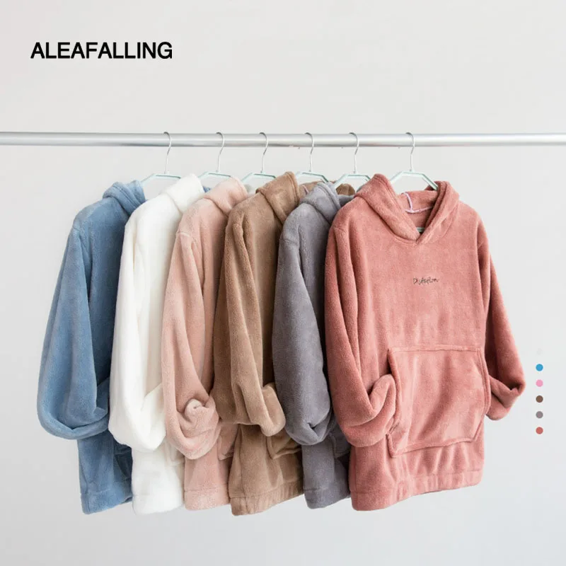 Aleafalling Удобная зимняя одежда для отдыха свободные большие размеры мягкие женские