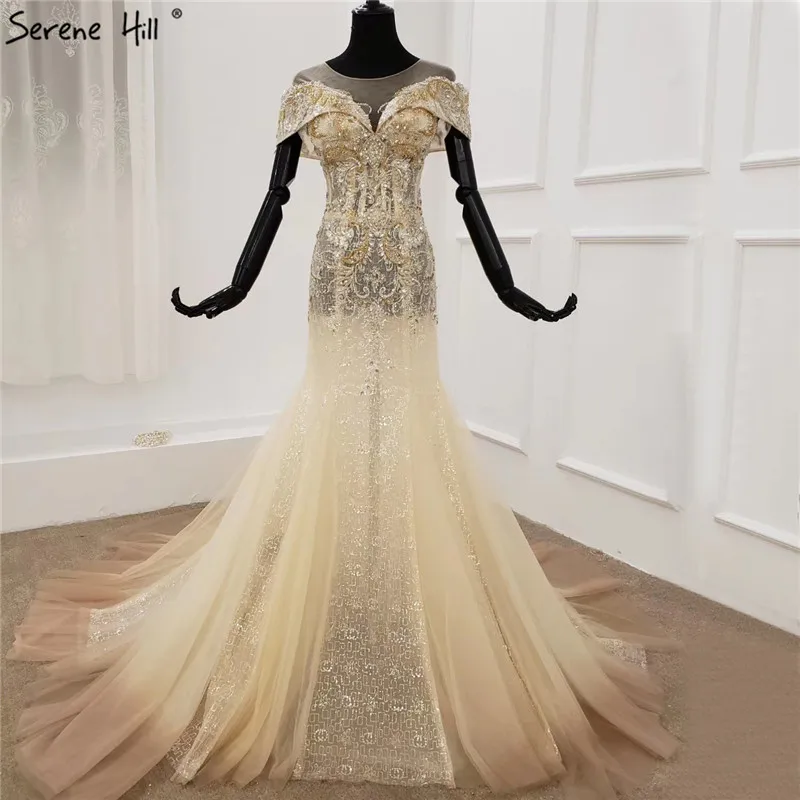 Пикантное свадебное платье цвета шампанского с коротким рукавом 2020 О образным