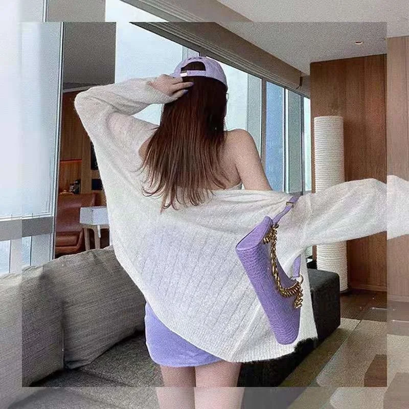 

Женский тонкий вязаный кардиган, пальто, верхняя одежда на весну и осень