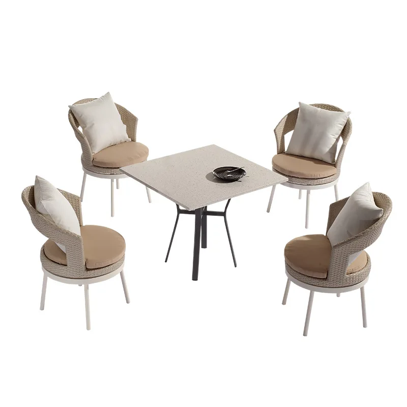 

Outdoor rattan dining set waterproof and sunproof garden furniture PE rattan table and chair for courtyard