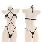Размера плюс костюмы, женское прозрачное боди, цельное нижнее белье, бикини, мини, черный бандажный боди, эротический костюм для косплея