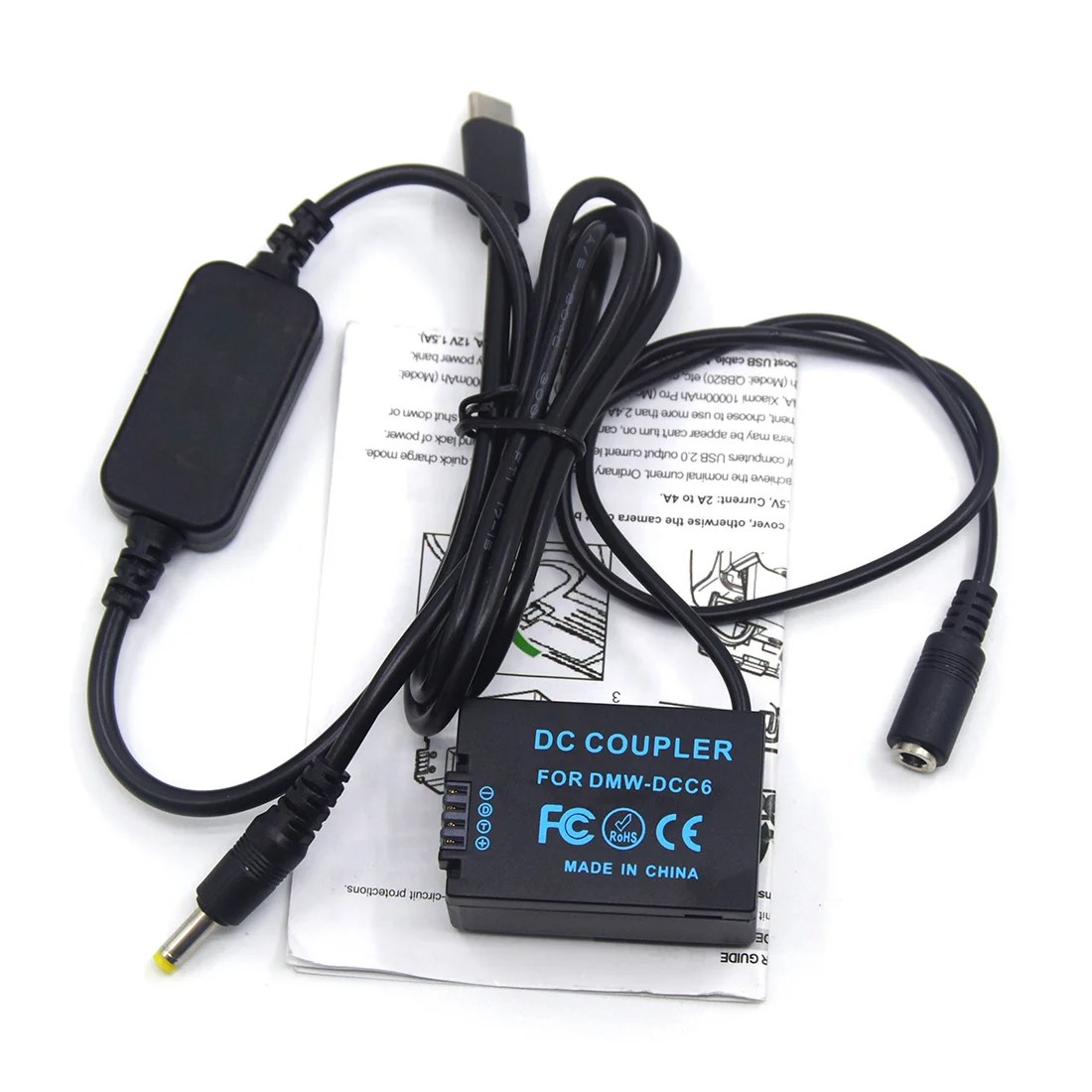 USB Type C USB-PD конвертер в кабель постоянного тока + искусственная батарея для Lumix DMW-DCC6 FZ47 FZ48 FZ60 FZ70 FZ72 FZ100 FZ15