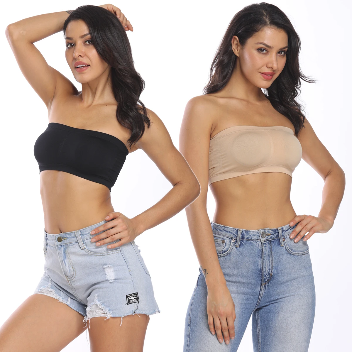 2 шт. Бюстгальтеры без бретелек невидимый бюстгальтер с открытой спиной