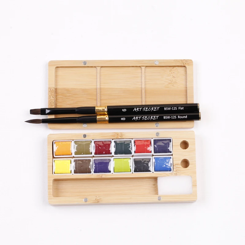 Чехол для рисования ArtSecret BSW-12L BSW-12S BSW-24S белка акварельный дымчатый бамбуковый с 12