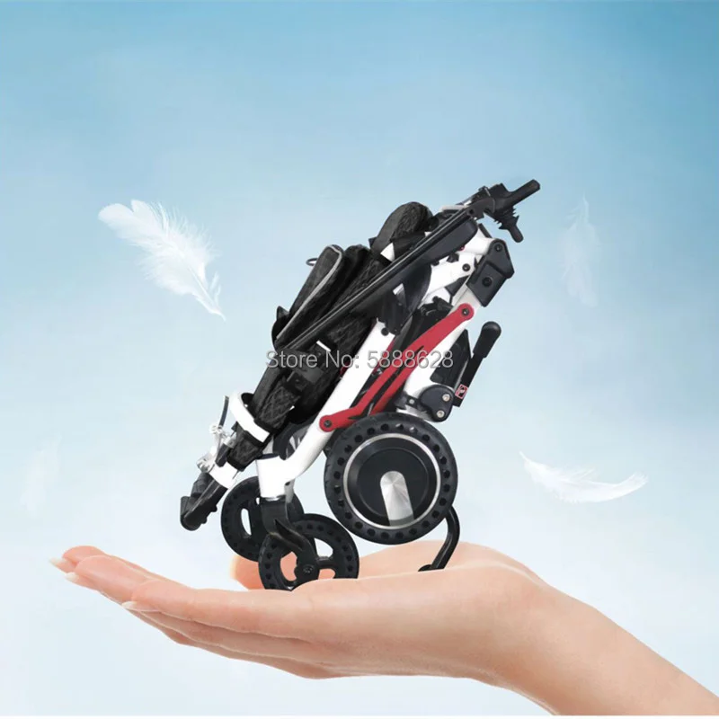 

Free shipping hot sale portable folding lithium battery disabled travel electric power wheelchair