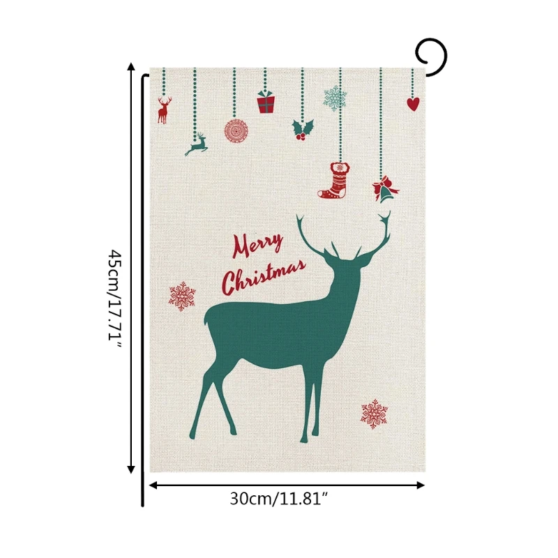 Счастливая фотография рождественские флаги лось двусторонний Печатный Открытый