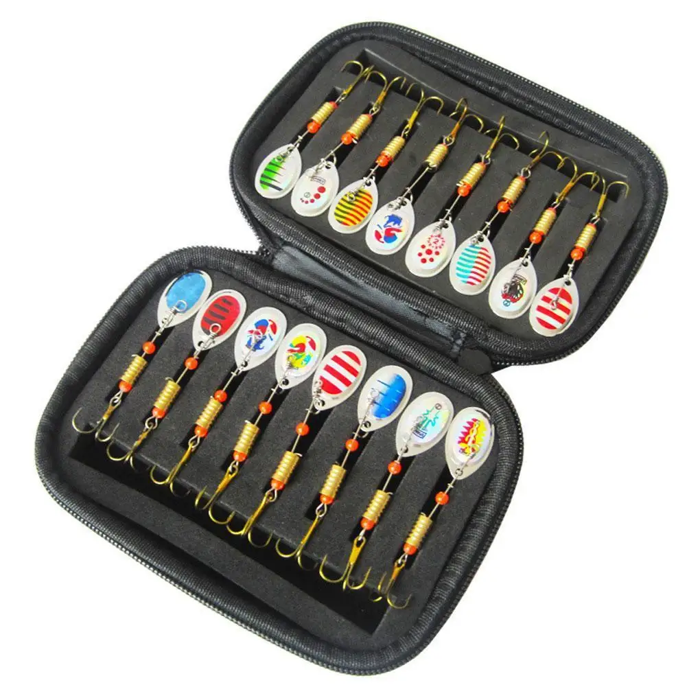 

16Pcs Fishing Lures Sequins Fish Hooks Baits Spinners With Zipper Tackle Bag Fishing Tackle Outdoor Professional Fishing Tool
