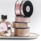 10 ярдов Золотая фольга печатная атласная лента для упаковки подарков Упаковочная Свадебная декор для рождества, дня рождения 2020122201