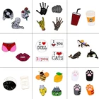 2  4 шт.компл. Мультяшные эмалевые булавки брошь в стиле панк череп рука Волшебная Шляпа Акула Милая кошка коготь цветок Модные булавки значки ювелирные изделия подарок