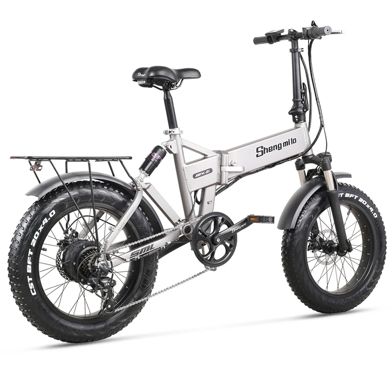 Verkauf Shengmilo 500W Stadt Bike Falten Elektro-fahrrad Mountainbike 20 Zoll 4,0 Fett Reifen Ebike 48V 12,8 Ah Lithium-Batterie