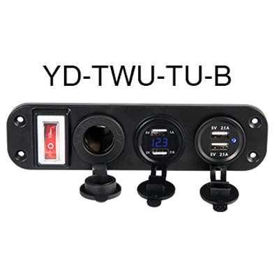 YD-TWU-TU-KG-B 12 В usb зарядное устройство Лодка 12 В USB Автомобильное зарядное устройство 12 в панель Быстрый телефон usb Автомобильное зарядное устройство с вкл/выкл 5 в 4.2A разъем прикуривателя автомобиля - Название цвета: YD-TWU-TU-KG-B