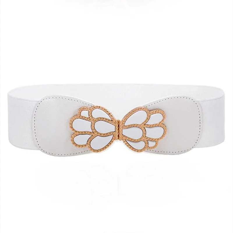 

Lady Waist Seal Dress Belt Decoration Wide Girdle Fashion Elastic Belts Female Black with Skirt Waistband Female Alloy Buckle