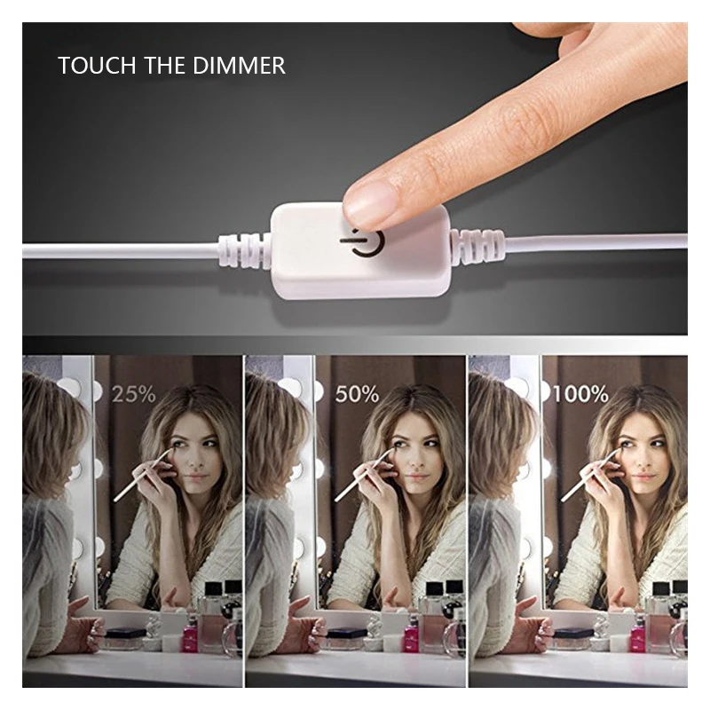 Косметическое зеркало с питанием от USB косметический светильник 6 10 14 ламп набор