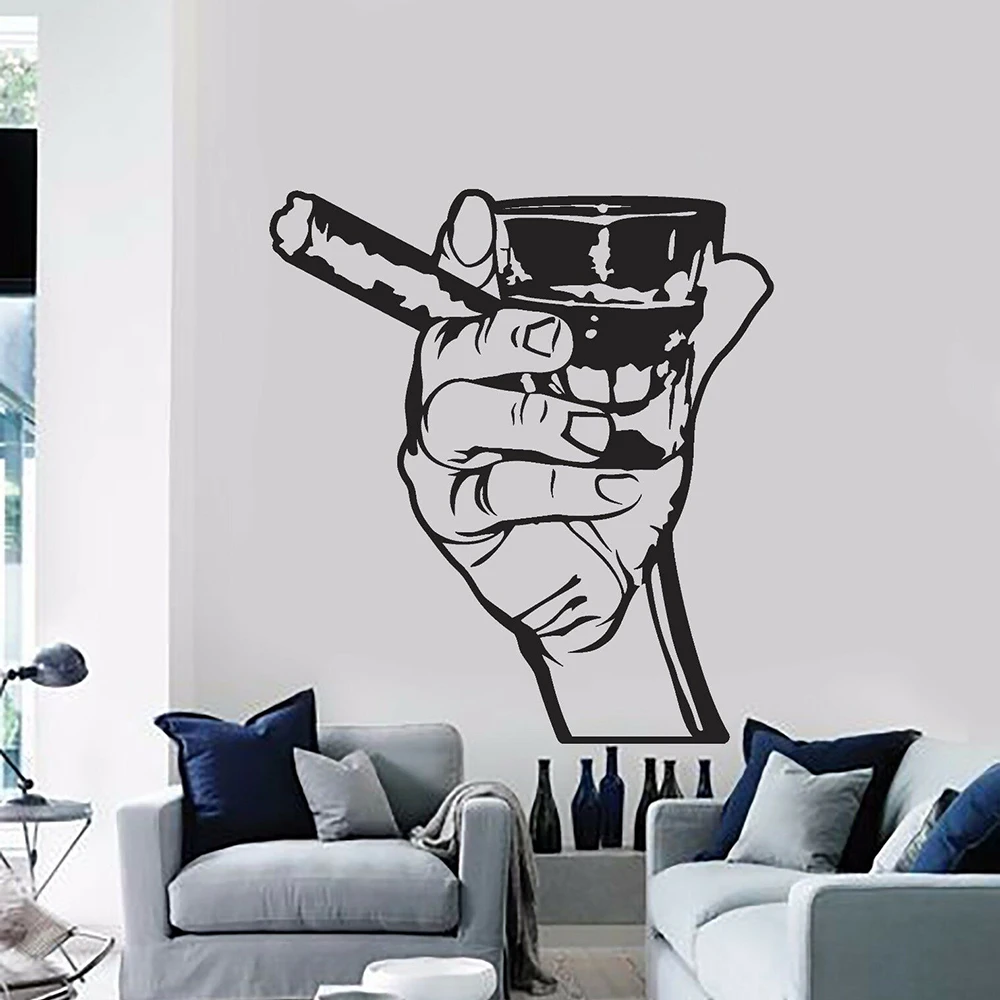 

Pub Wall Decal Drink Alcohol Men Bar Whiskey Rum Cigar Relaxation Vinyl Kitchen Interior Wall Stickers Home Decor Resturant Y805
