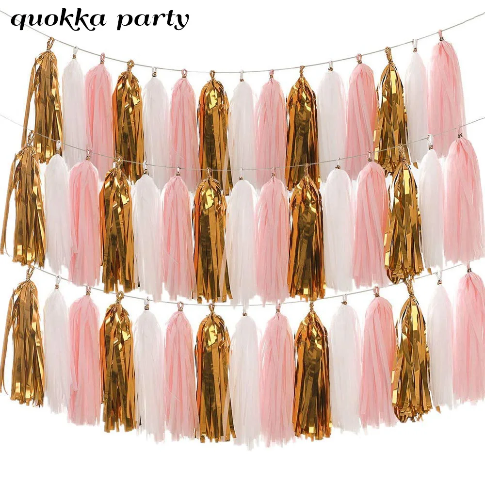 Новая цветная тканевая бумага с кисточками гирлянда свадебное украшение день