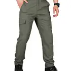 Повседневные брюки-карго с несколькими карманами, однотонные дышащие брюки с эластичным поясом для кемпинга, уличная спортивная одежда