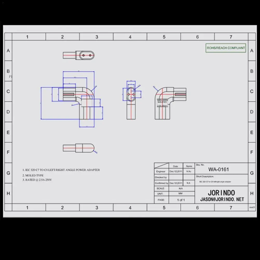 1 шт. IEC 320 2 контактный C7 женский C8 мужской прямоугольный Мощность конвертер