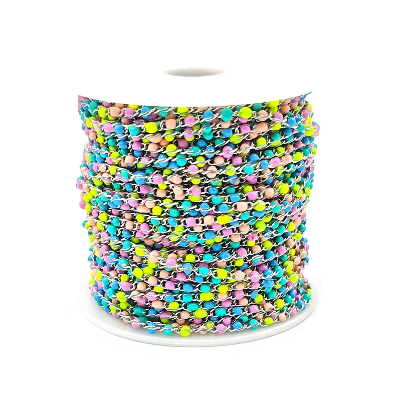 

Hobbyworker New Arrival Colorful Rosary Bead Chains for Jewelry Making