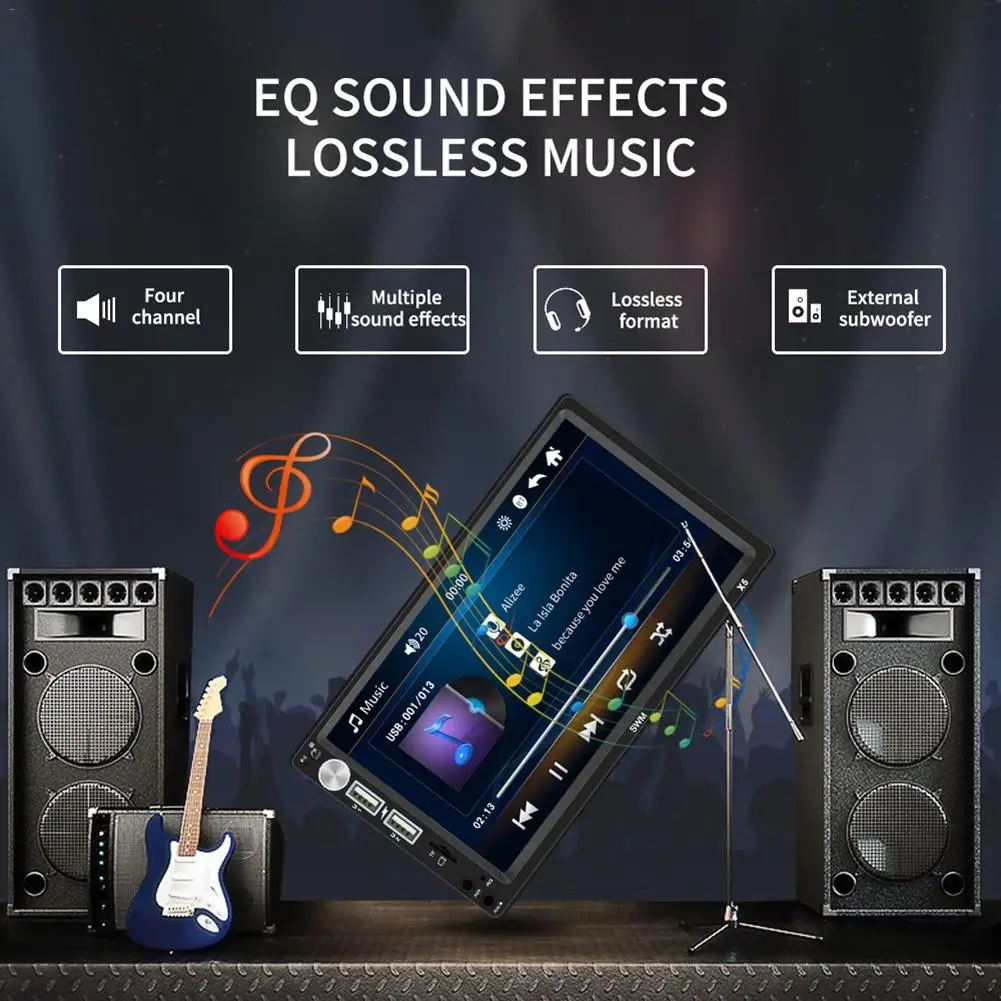 Новый 7-дюймовый Bluetooth стерео радио сенсорный экран плеер 2 Din HD Mp5 поддерживает для