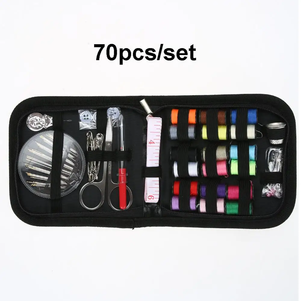 70pcs 27-282 шт./компл. Портативный путешествия швейный набор инструментов для инструментов швейные нитки шприцы Вязание инструменты для игл ткань кнопки ремесла ножницы мама подарки - Цвет: 70pcs