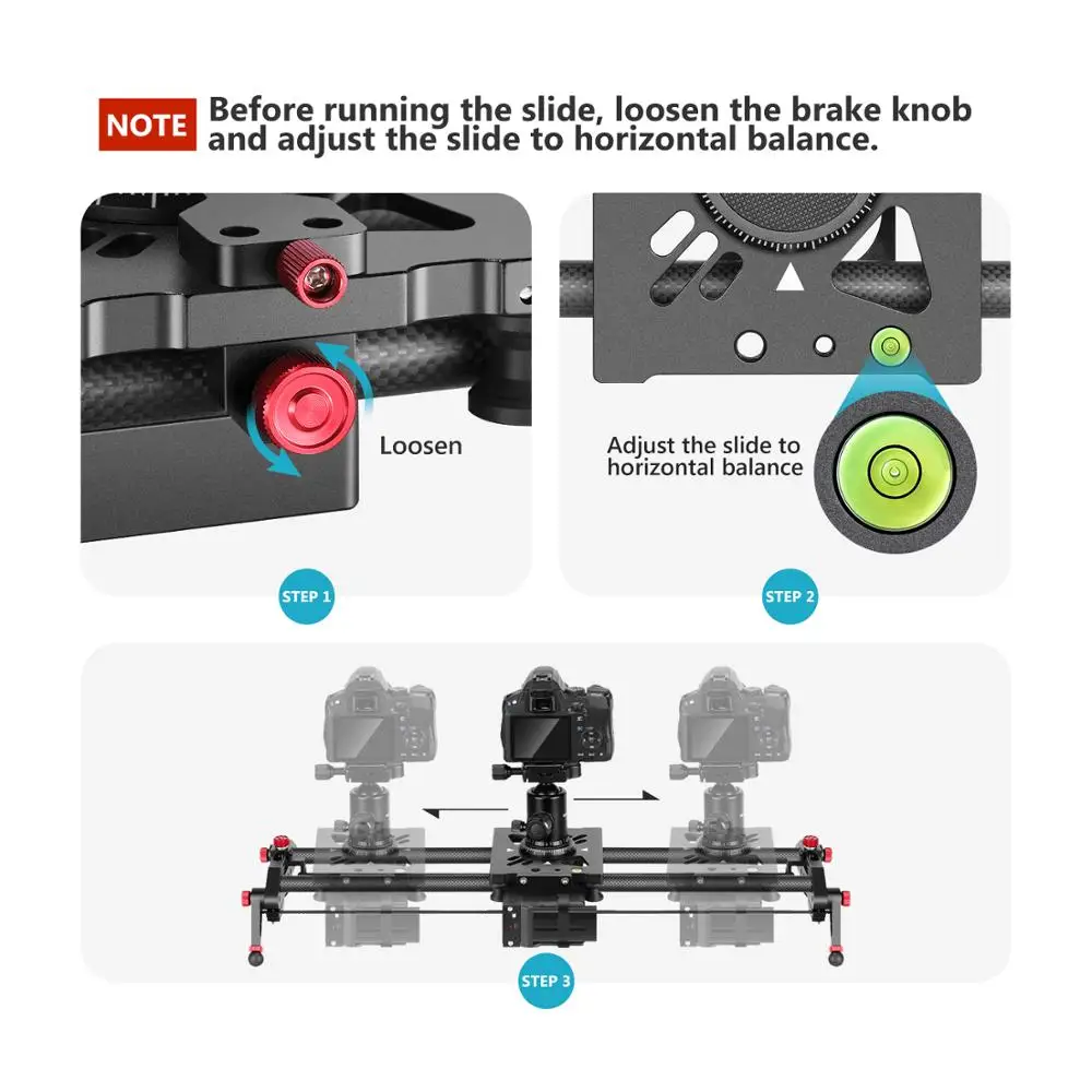 Neewer Motorized Camera Slider 39.3-inch APP Control Carbon Fiber Track Dolly Rail with Mute Motor/Time Lapse Video Shot etc |
