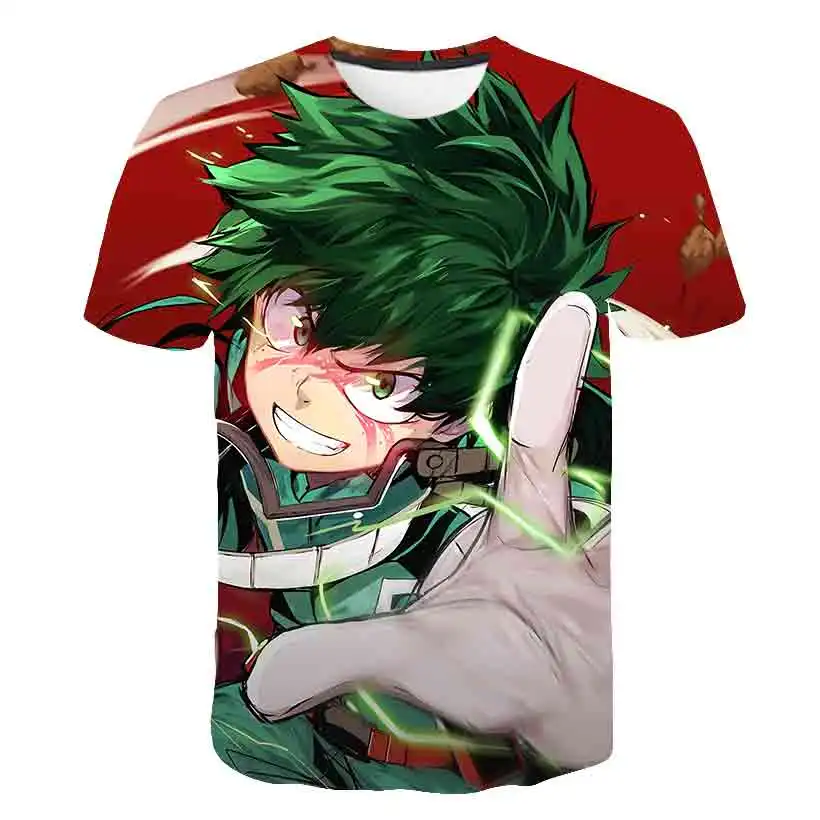 

2021 Hot Anime My Hero Academia Boku No Hero 3D Print T-shirt Men Women Fashion Casual Kids Streetwear Hip Hop Tops T Shirts
