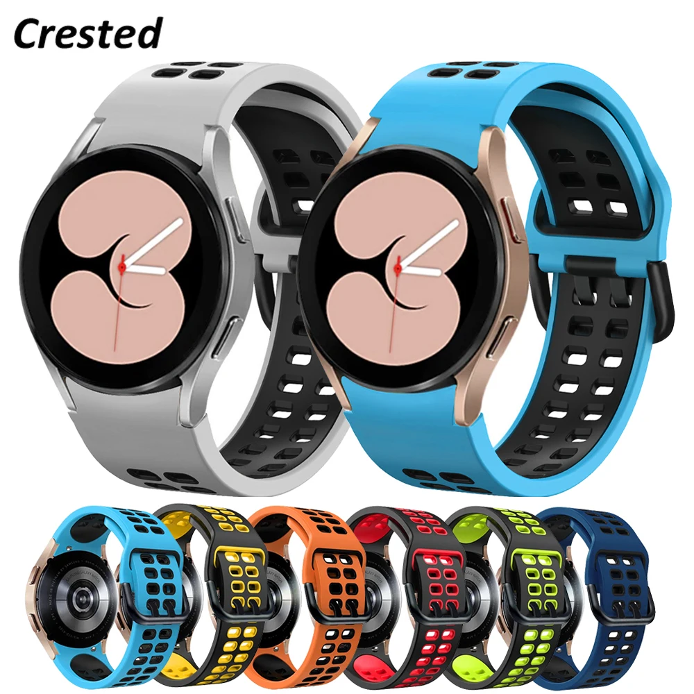 Ремешок 20 мм для Samsung Galaxy Watch 4/classic 46 42 силиконовый браслет без зазоров смарт-часов